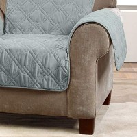 Surefit Microfiber Pet Chair One Piece Quilted Furniture Cover, Relaxed Fit, Polyester, Machine Washable, Sea Glass Color