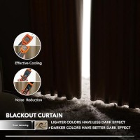 Deconovo Solid Room Darkening Panels Back Tab And Rod Pocket Curtains Blackout Thermal Insulated Curtains For Living Room 52Wx63L Inch Khaki 2 Panels