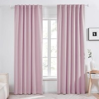 Deconovo Blackout Curtains Insulated Thermal Blackout Blinds Rod Pocket And Back Tab Curtains Room Darkening Curtains For Nursery 52Wx84L Inch Lavender 2 Panels