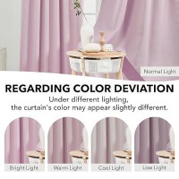 Deconovo Blackout Curtains Insulated Thermal Blackout Blinds Rod Pocket And Back Tab Curtains Room Darkening Curtains For Nursery 52Wx84L Inch Lavender 2 Panels