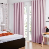 Deconovo Blackout Curtains Insulated Thermal Blackout Blinds Rod Pocket And Back Tab Curtains Room Darkening Curtains For Nursery 52Wx84L Inch Lavender 2 Panels