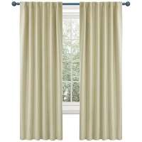 Deconovo Thermal Insulated Window Blackout Curtains  Rod Pocket And Back Tab Curtains  Window Coverings Curtains For Living Room  52X63 Inch  Beige  2 Panels