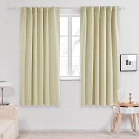 Deconovo Thermal Insulated Window Blackout Curtains  Rod Pocket And Back Tab Curtains  Window Coverings Curtains For Living Room  52X63 Inch  Beige  2 Panels