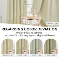 Deconovo Thermal Insulated Window Blackout Curtains  Rod Pocket And Back Tab Curtains  Window Coverings Curtains For Living Room  52X63 Inch  Beige  2 Panels