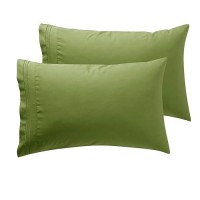 Nestl Microfiber King Pillowcase 2 Calla Green 1800 Thread Count Envelope Closure Set Of 2 20X40 Inches