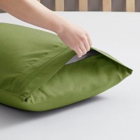 Nestl Microfiber King Pillowcase 2 Calla Green 1800 Thread Count Envelope Closure Set Of 2 20X40 Inches