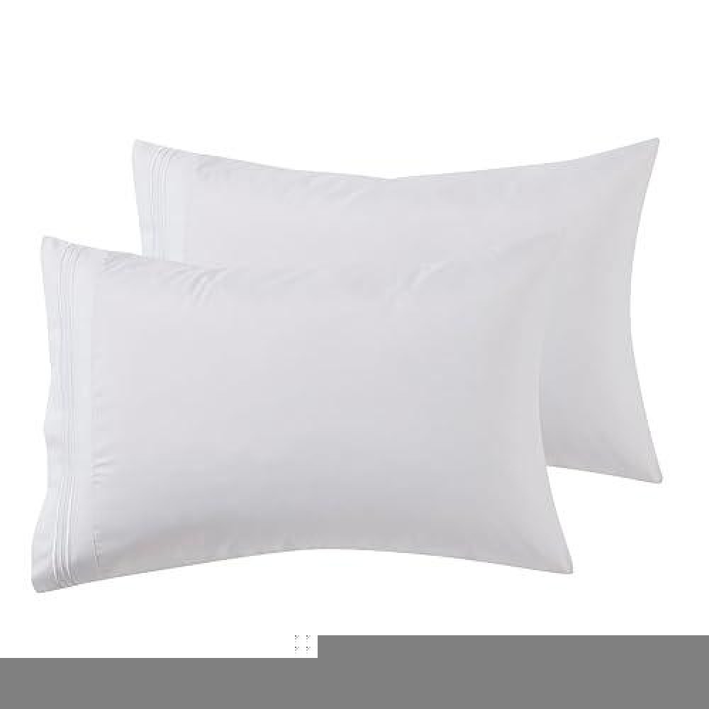 Nestl White Pillow Cases Queen Size Set Of 2 Soft Queen Pillow Case 1800 Microfiber Queen Pillow Cases 2 Pillowcases Queen E