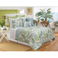 Safdie 601153K05 Katy King Aqua Quilt Set 3 Piece