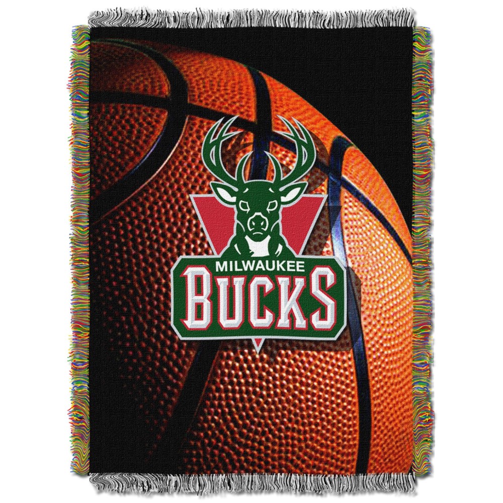 Northwest Nba Milwaukee Bucks Unisexadult Woven Tapestry Throw Blanket 48 X 60 Photo Real