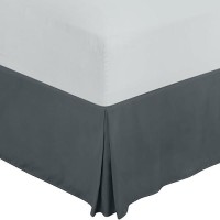 Utopia Bedding King Bed Skirt - Soft Quadruple Pleated - Easy Fit With 16 Inch Tailored Drop - Hotel Quality  Shrinkage And Fade Resistant (King  Grey)