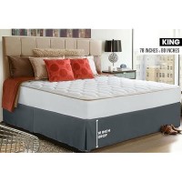 Utopia Bedding King Bed Skirt - Soft Quadruple Pleated - Easy Fit With 16 Inch Tailored Drop - Hotel Quality  Shrinkage And Fade Resistant (King  Grey)