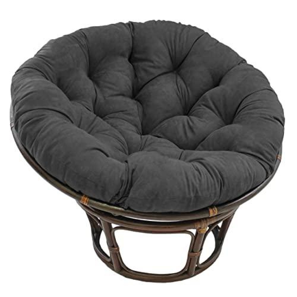 Blazing Needles Microsuede Papasan Cushion, 1 Count (Pack Of 1), Steel Grey