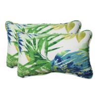 Pillow Perfect Tropic Floral Indoor/Outdoor Accent Throw Pillow, Plush Fill, Weather, And Fade Resistant, Lumbar - 11.5