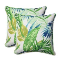 Pillow Perfect Tropic Floral Indoor/Outdoor Accent Throw Pillow, Plush Fill, Weather, And Fade Resistant, Large Throw - 18.5