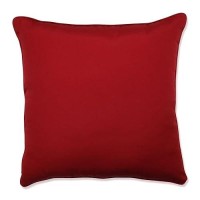 Pillow Perfect Pompeii Solid Indooroutdoor Floor Pillow Plush Fill Weather And Fade Resistant Floor 25 X 25 Red