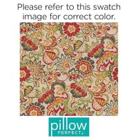 Pillow Perfect Bright Floral Indooroutdoor Accent Throw Pillow Plush Fill Weather And Fade Resistant Floor 25 X 25 Gr