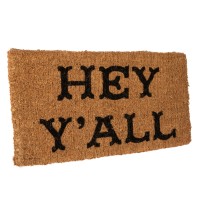 Creative Coop Hey Yall Natural Coir Doormat