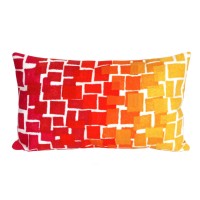 Liora Manne Visions Iii Indoor/Outdoor Handmade Pillow - Contemporary Geometric Casual Accent (Ombre Tile Warm) (12