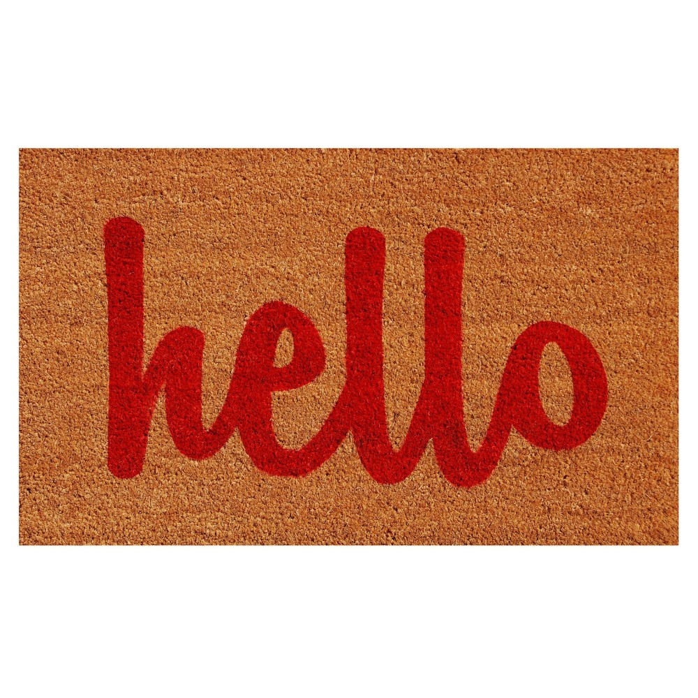 Calloway Mills 100422436Nrs Script Hello Doormat 24 X 36 Naturalred