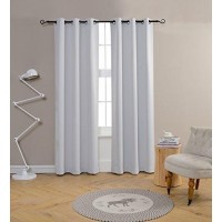 Mysky Home White Curtains Blackout Curtains For Living Room 95 Inch Long Curtains For Bedroom Thermal Insulated Curtains Grommet