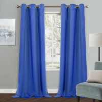 Mysky Home Blue Curtains For Bedroom Blackout Curtains For Living Room Sliding Door Curtains 95 Inch Long Thermal Insulated Grom