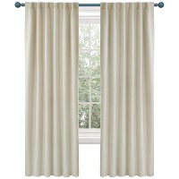 Deconovo Back Tab And Rod Pocket Blackout Curtains - (52W X 84L Inch  2 Panels Panels  Light Beige) Solid Thermal Insulated Blackout Curtains For Living Room