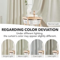 Deconovo Back Tab And Rod Pocket Blackout Curtains - (52W X 84L Inch  2 Panels Panels  Light Beige) Solid Thermal Insulated Blackout Curtains For Living Room