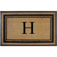 A1 Home Collections Doormat 30X48 Natural Coir Rubber Monogrammed Heavy Duty Front Door Mat