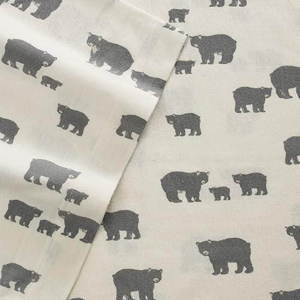 Eddie Bauer - Twin Sheet Set  Warm Breathable Cotton Flannel Bedding With Deep Pockets  Brushed For Extra Softness  Cozy Home Decor  Oeko-Tex Certified (Bear Family  Twin)