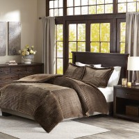 Premier Comfort Parker Corduroy Ultra Soft Luxury Premium Plush Comforter Mini Bedding Set Fullqueen Brown