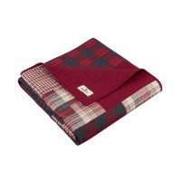 Woolrich Luxury Quilted Throw Cabin Lifestyle Patchwork With Moose Design All Season Lightweight And Breathable Cozy Bedding