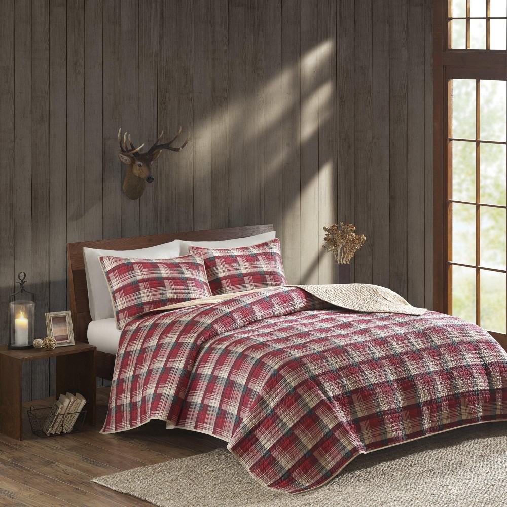 Woolrich Reversible Quilt Cabin Lifestyle Design All Season Breathable Coverlet Bedspread Bedding Set Matching Shams Oversi