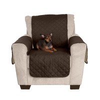 Furhaven Water-Resistant & Reversible Chair Cover Protector For Dogs, Cats, & Children - Two-Tone Pinsonic Quilted Living Room Furniture Cover - Espresso/Clay, Chair