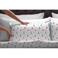 Pointehaven Flannel Deep Pocket Set With Oversized Flat Sheet Full Owl