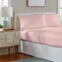 Pointehaven Flannel Deep Pocket Set With Oversized Flat Sheet Twin Rose Quartz