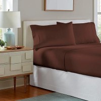 Pointehaven Flannel Deep Pocket Set With Oversized Flat Sheet Queen Chestnut