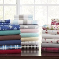 Pointehaven Flannel Deep Pocket Set With Oversized Flat Sheet Full Marzipan