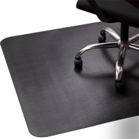 Office Rolling Chair Mat For Hardwood And Tile Floor, Black, Anti-Slip, Non-Curve, Chair Mat Best For Under The Computer Desk , 47 X 35 Rectangular Non-Toxic Plastic Protector, Not For Carpet