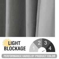 H.Versailtex Linen Blackout Curtains 84 Inches Long For Bedroom Linen Look Thermal Insulated Copper Grommet Drapes Panels Farmhouse Curtains For Living Room 2 Panels Set- Heather Grey