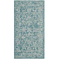 Safavieh Courtyard Collection 27 X 5 Turquoise Cy8680 Indoor Outside Waterproof Easy Cleansingpatio Backyard Mudroom Area M