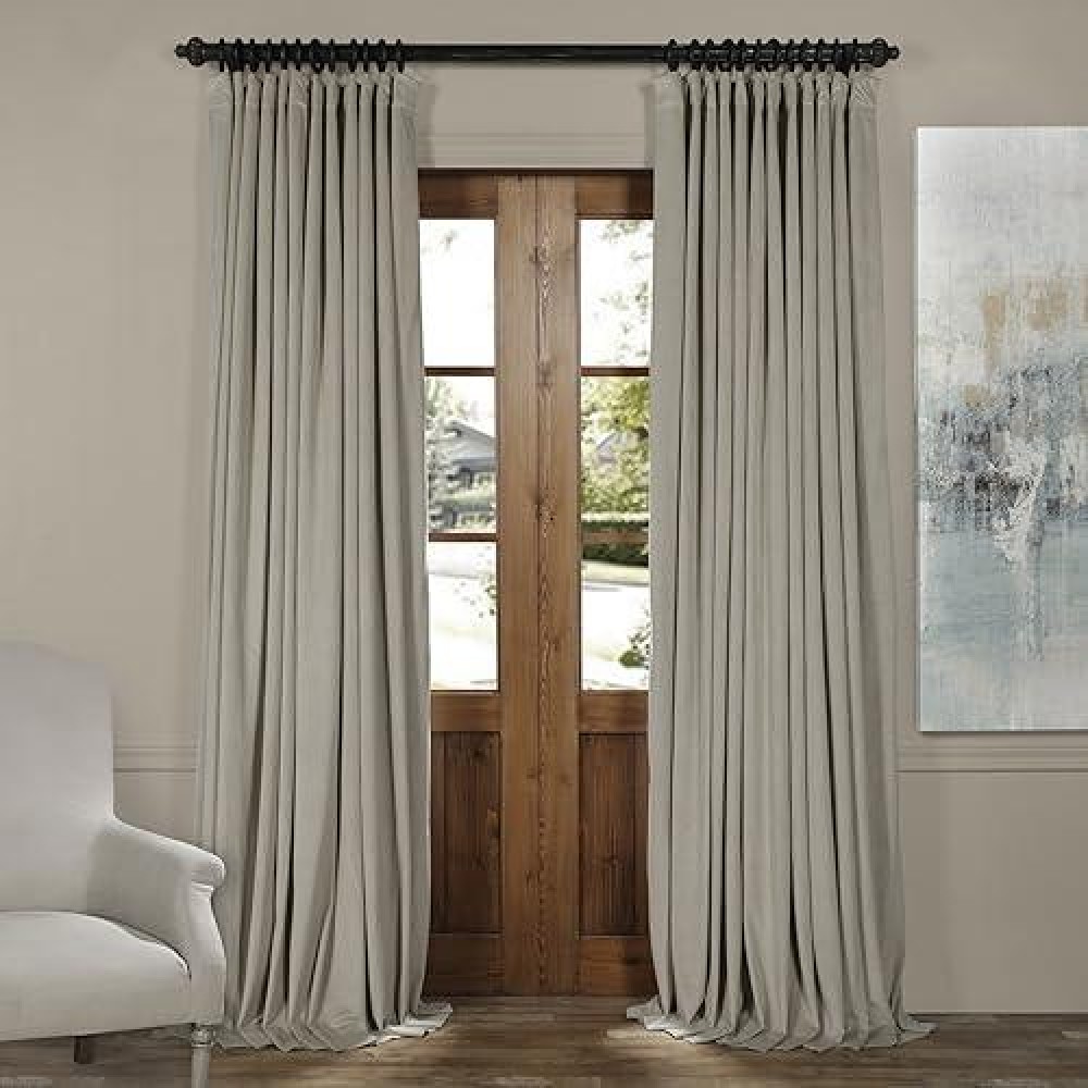 Hpd Half Price Drapes Signature Velvet Thermal Blackout Curtains For Living Room 84 Inch Long 1 Panel Rod Pocket Insulated Bla