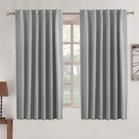 Turquoize Gray Blackout Curtains Window Treatments Tab Curtains Thermal Insulated Light Blocking Drapes Back Tabrod Pocket Shor