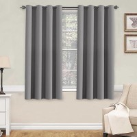 Hversailtex Blackout Grey Curtains For Bedroomliving Room 52 Wide X 63 Long Each Panel Grommet Top Set Of 2 Panels