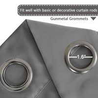 Hversailtex Blackout Grey Curtains For Bedroomliving Room 52 Wide X 63 Long Each Panel Grommet Top Set Of 2 Panels