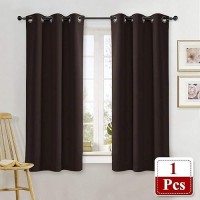 Nicetown Thermal Insulated Blackout Curtain And Drapery Triple Weave Soundproof Solid Ring Top Window Drape For Bedroom (Sold Individually  42 Inches By 63 Inch  Toffee Brown)