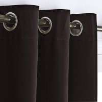 Nicetown Thermal Insulated Blackout Curtain And Drapery Triple Weave Soundproof Solid Ring Top Window Drape For Bedroom (Sold Individually  42 Inches By 63 Inch  Toffee Brown)