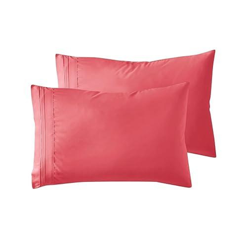 Nestl Coral Pink Pillow Cases Queen Size Set Of 2 Soft Queen Pillow Case 1800 Microfiber Queen Pillow Cases 2 Pillowcases Que