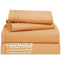 Nestl Split King Sheets Sets For Adjustable Bed 5 Piece Split King Sheet Set Double Brushed Split King Sheets Hotel Luxury L