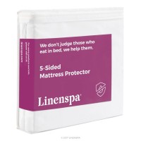 Linenspa Waterproof 5Sided Premium Mattress Protector Breathable And Hypoallergenic Fitted Sheet Style Machine Washable Pro