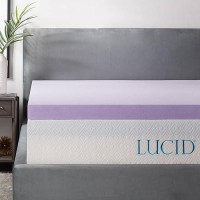 Lucid 3 Inch Lavender Infused Memory Foam Mattress Topper Ventilated Design Full Size 3Inch